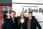 1-03-2016. Vicente, García Barrero y Jerkan, en la Nueva España, en unas charlas sobre el R Oviedo